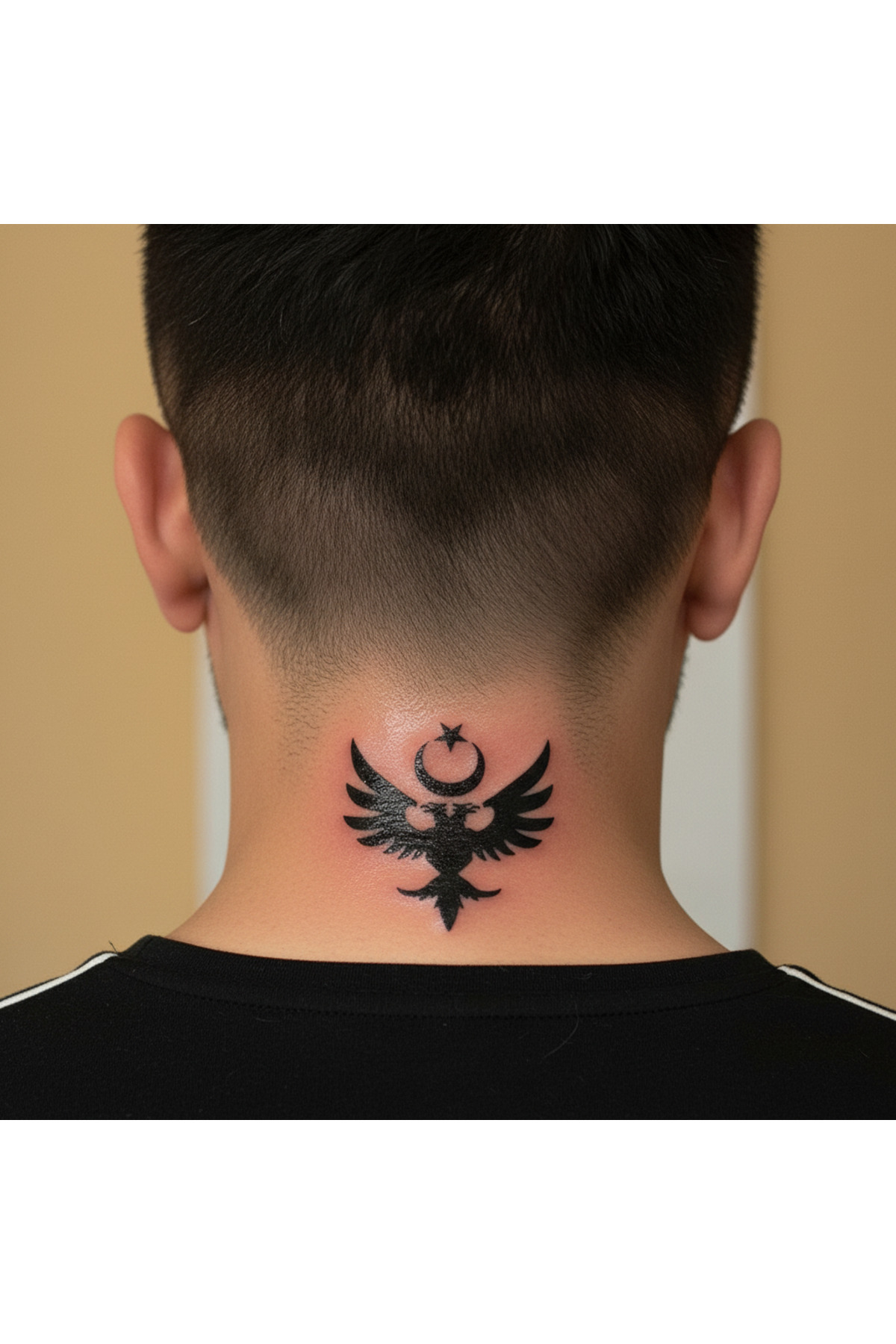 Lavmi Çift Başlı Kartal Tattoo Geçici Dövme Şablonları Kına Kalıpları - 4 x 4 cm (Kına ve Fırça Dahildir)