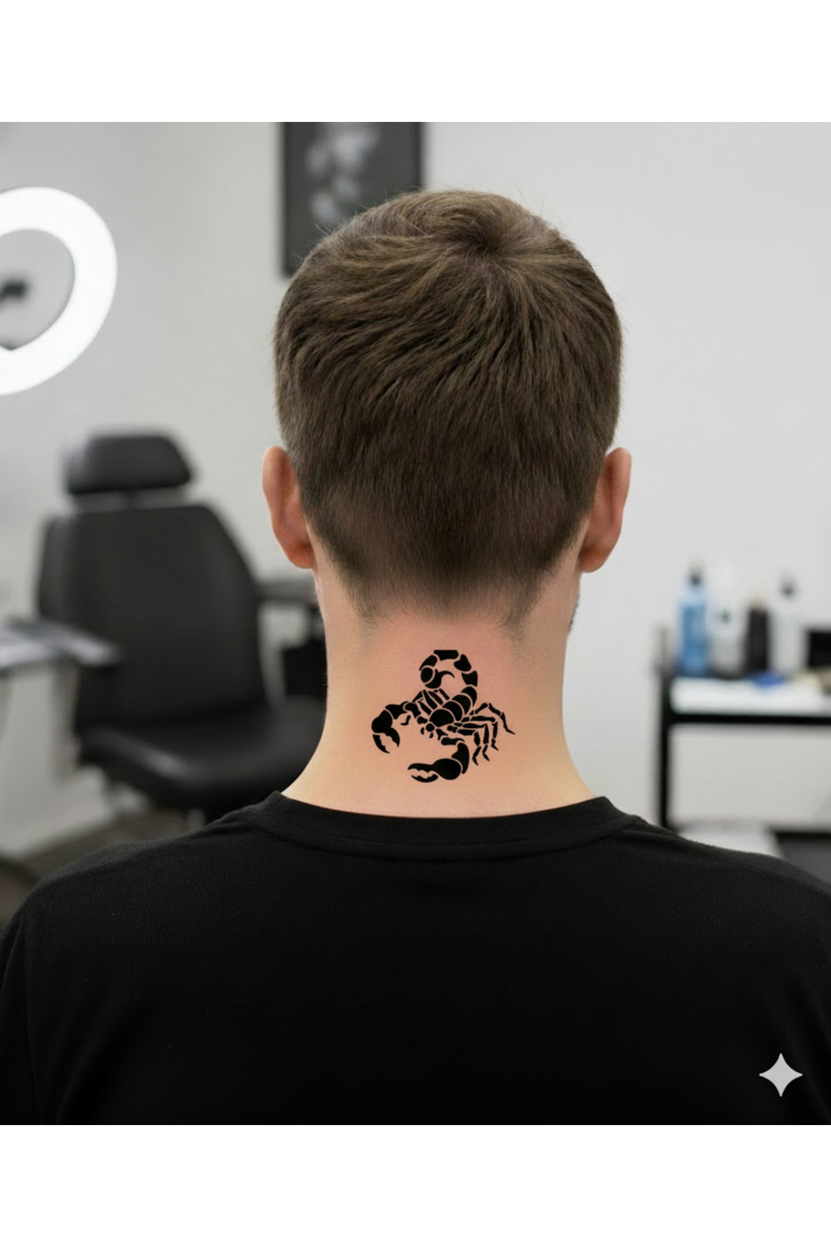 Lavmi Büyük Akrep Geçici Dövme Kalıbı - 11X10 CM (Kına ve Fırça Dahildir)