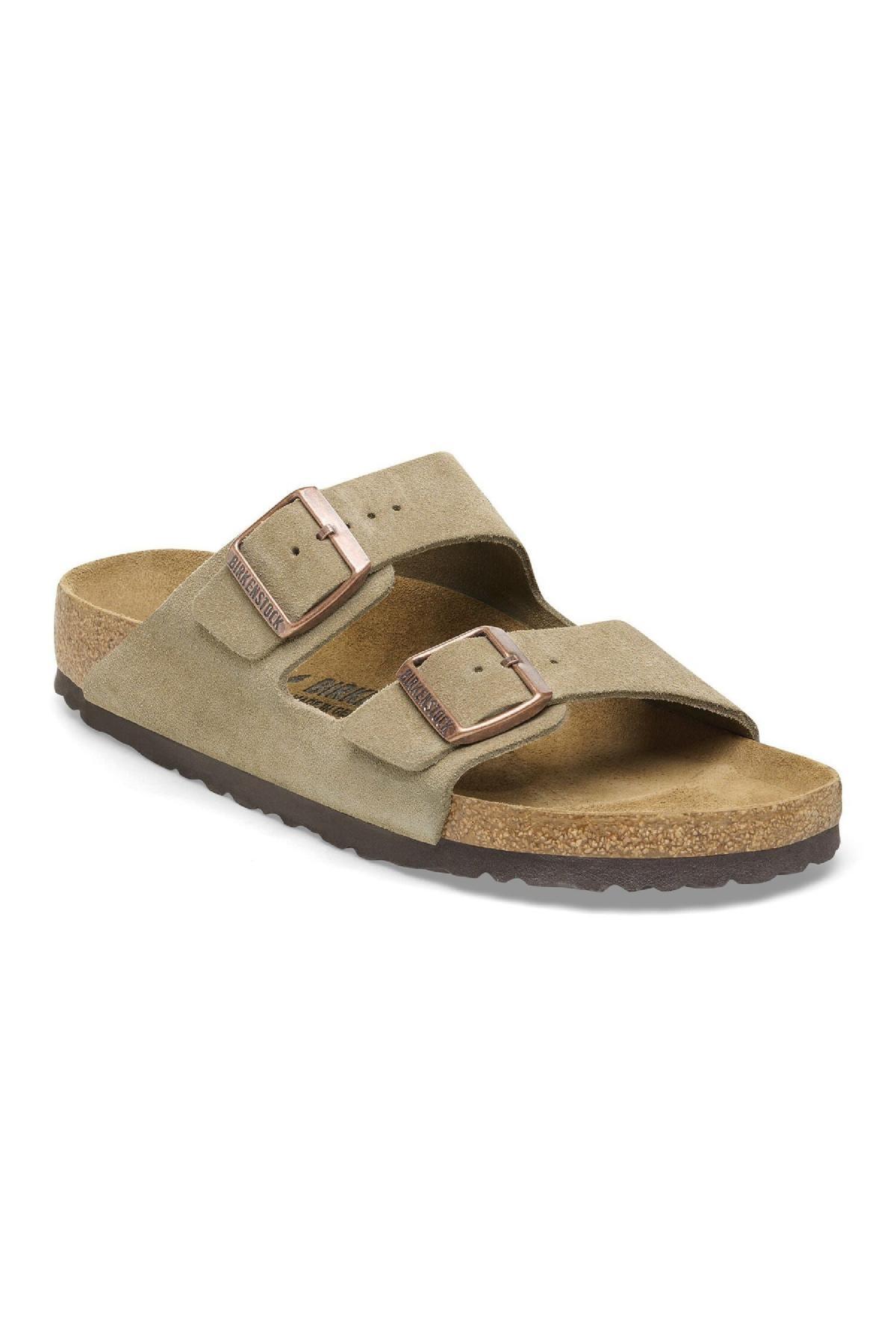 دمپایی زنانه قهوه‌ای دو سگک آریزونا VI بیرکن استاک دمپایی Birkenstock