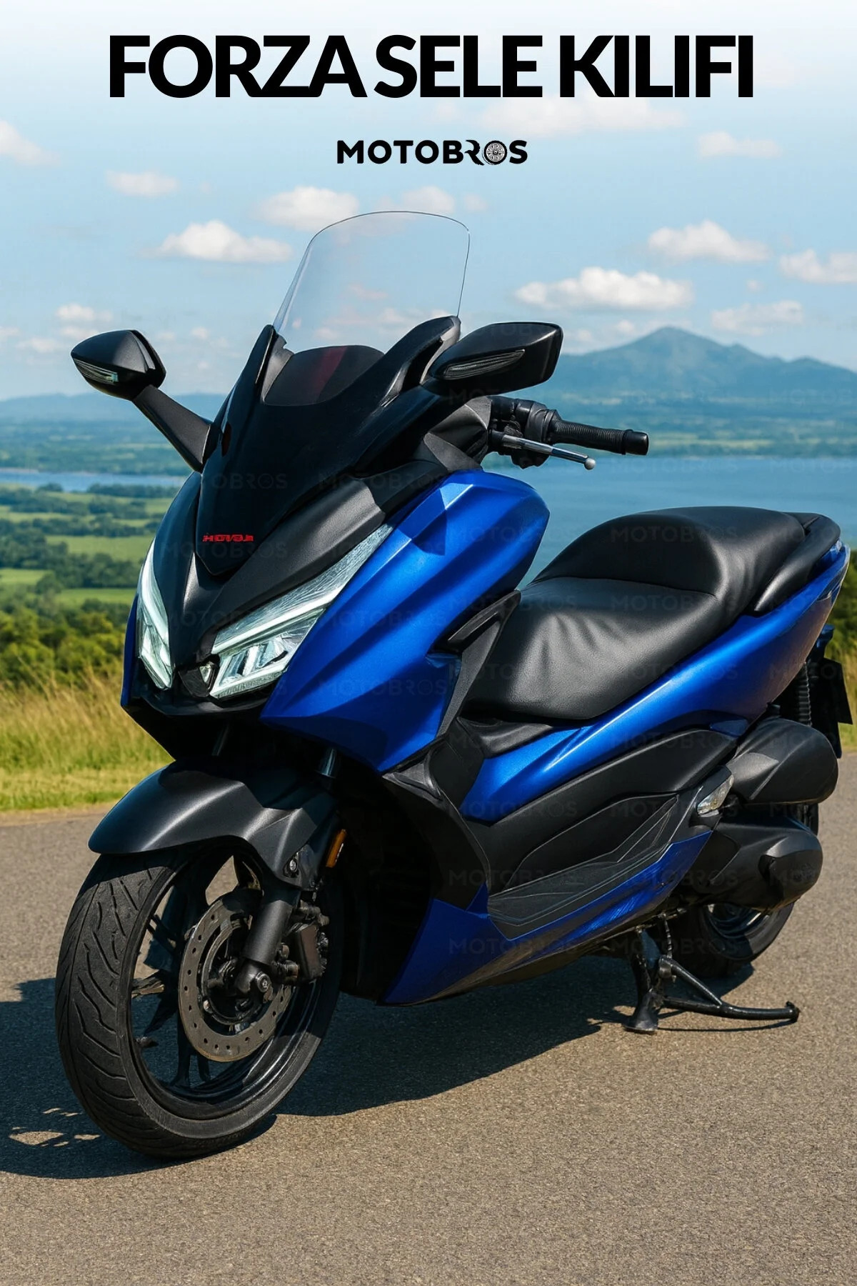 Motobros Honda FORZA Uyumlu Deri Koltuk Sele Kılıfı – Su Geçirmez, Kaymaz, Koruyucu Motor Sele Kılıfı