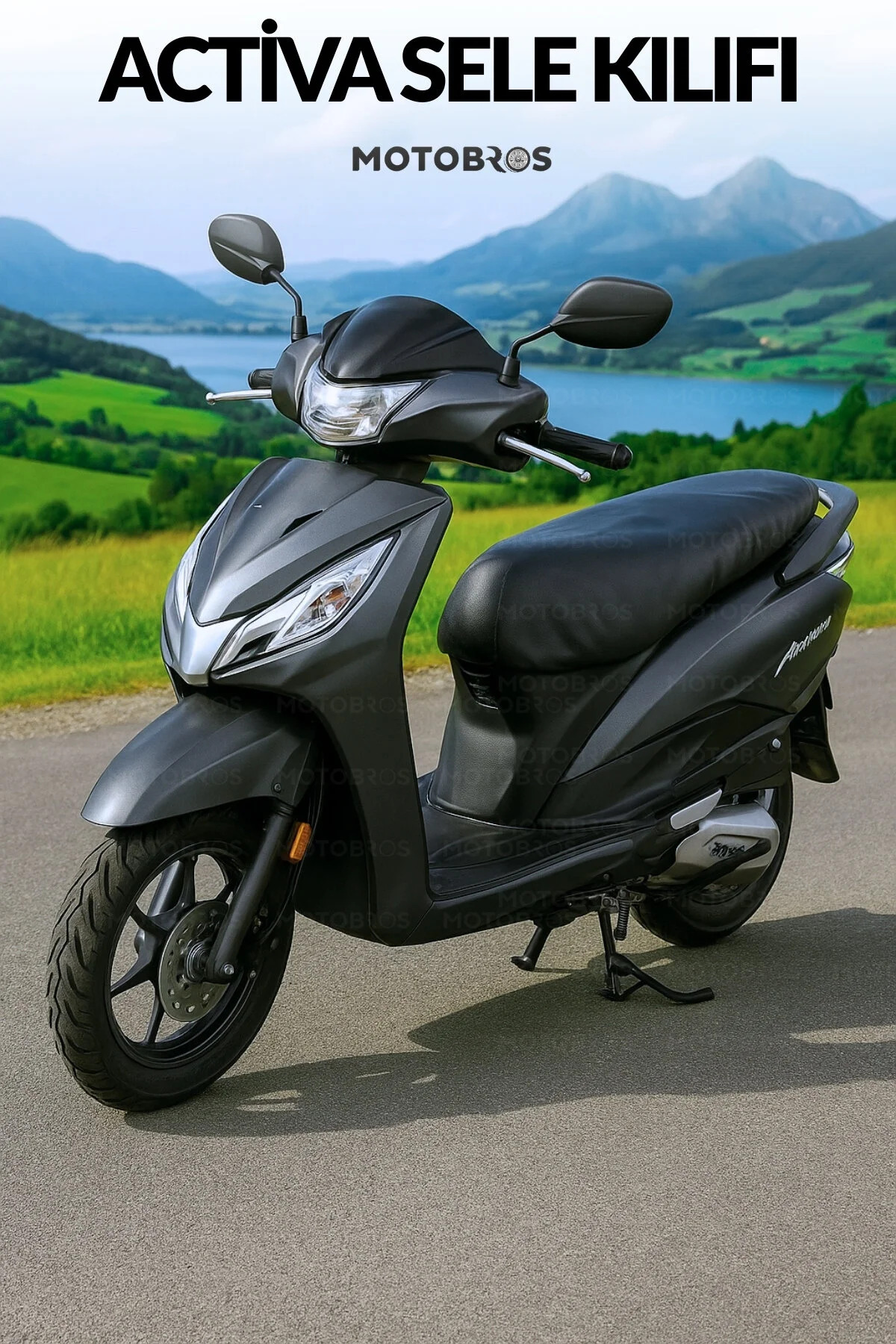 Motobros Honda ACTİVA Uyumlu Deri Koltuk Sele Kılıfı – Su Geçirmez, Kaymaz, Koruyucu Motor Sele Kılıfı