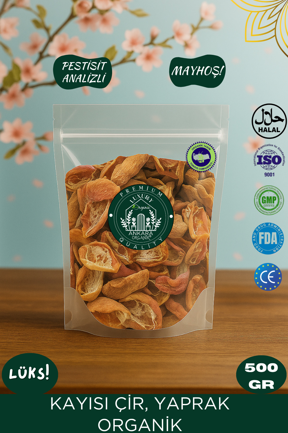 Ankara Organik Organik Çir Kayısı Kurusu - Hoşaflık ve Kompostoluk, Yeni Mahsül, ( MAYHOŞ) 500GR