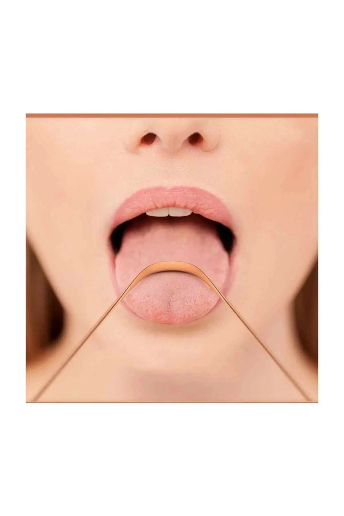 YNT İthalat Hijyenik Dil Kazıyıcı Temizleme Dil Sıyırıcı Dil Temizleyici Bakır Hilal