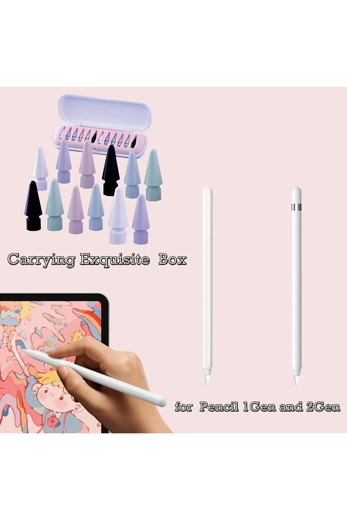 m.tk moveteck Apple Pencil 2./1. Nesil Pencil Pro/USB-C için iPad