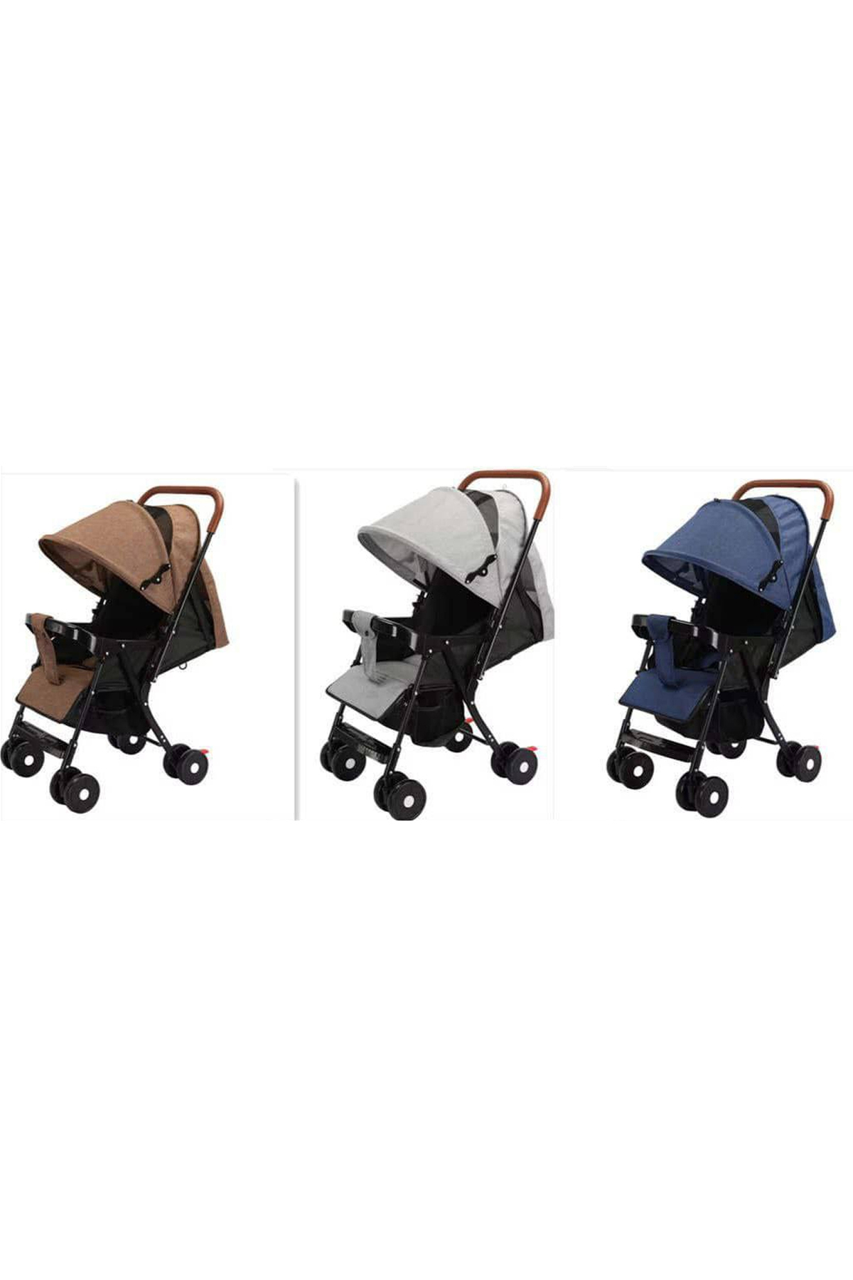 Türkiye Lightweight Foldable Baby Stroller with Canopy, Safety Belt & Storage...
