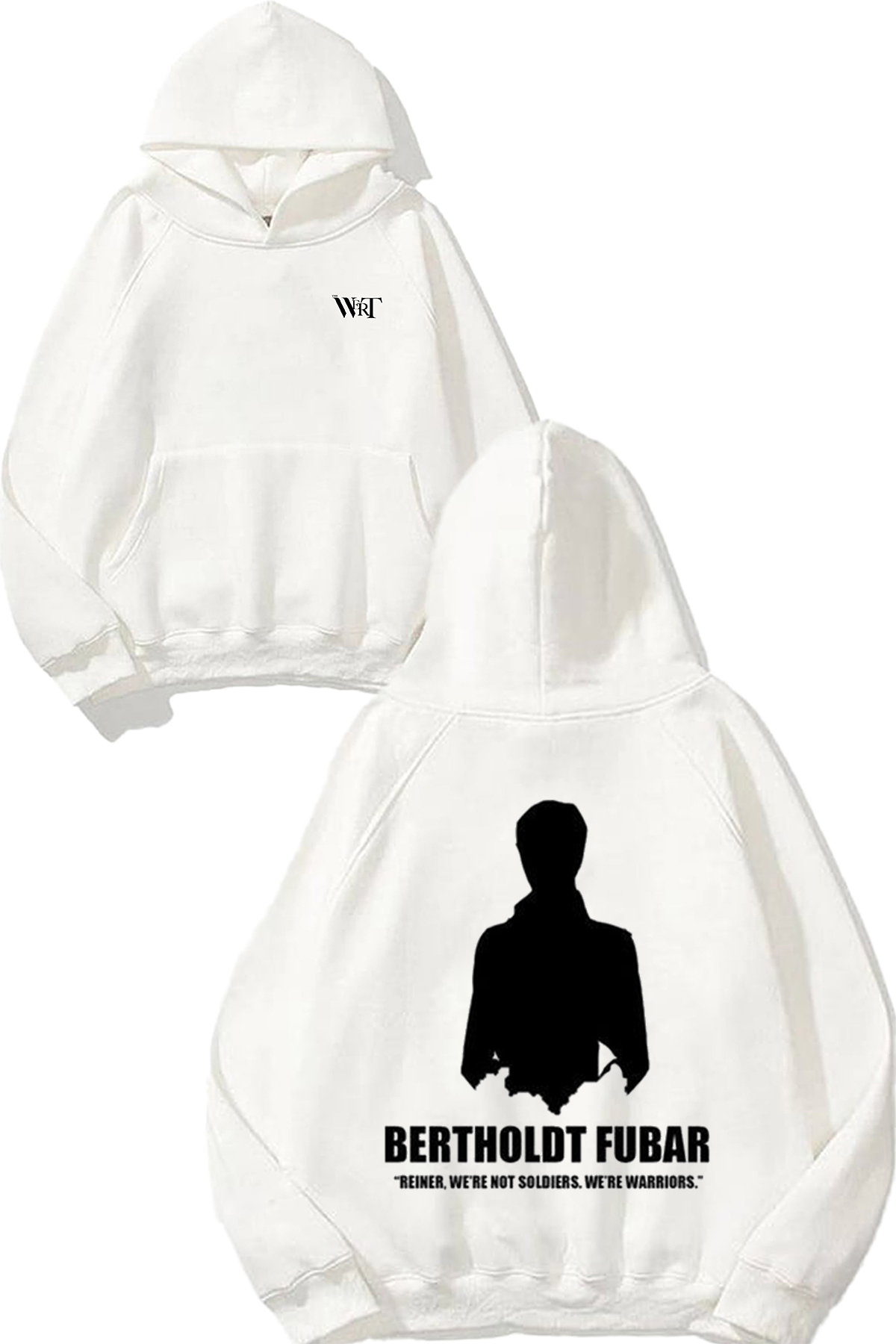 THEWERT Bertholdt Fubar Design Back Printed White Hooded Sweatshirt