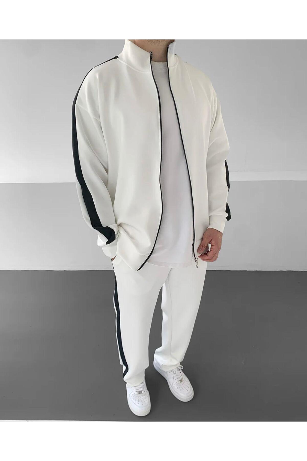 Erkek Scuba Kumaş Comfort Eşofman Takımı — سفید W-allOTK-ŞRTEŞFMNTKM — تصویر 2 از 6