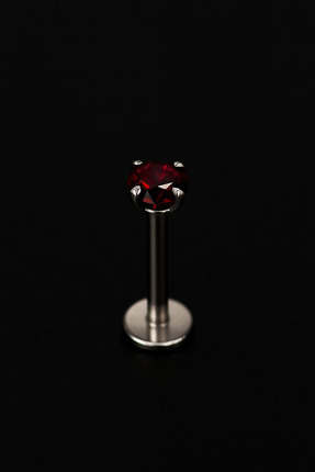 ömay takı Zirkon Kristal 316l Cerrahi Çelik Labret Piercing