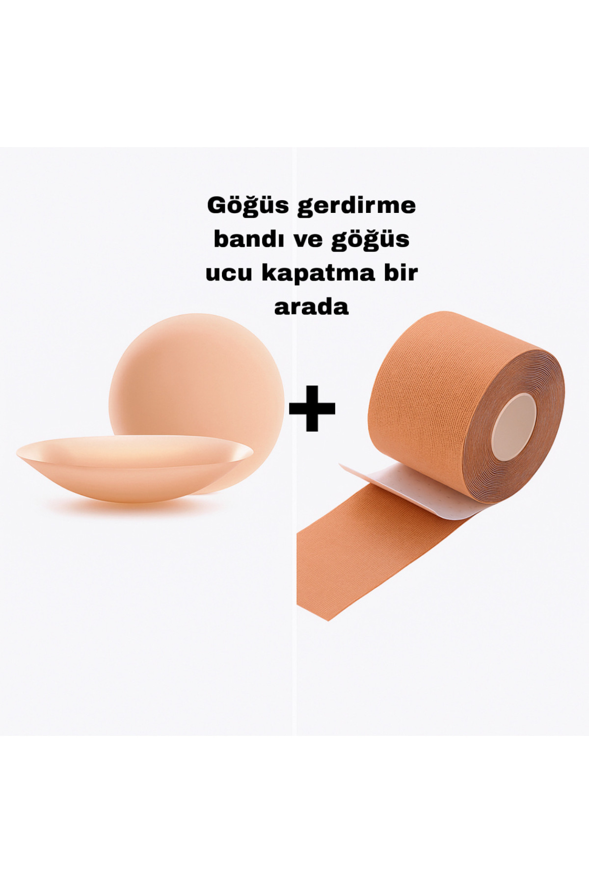 LİORA HOME göğüs bandı ve şekillendirici silikon göğüs ucu kapatma set 2 si 1 arada bej-renk