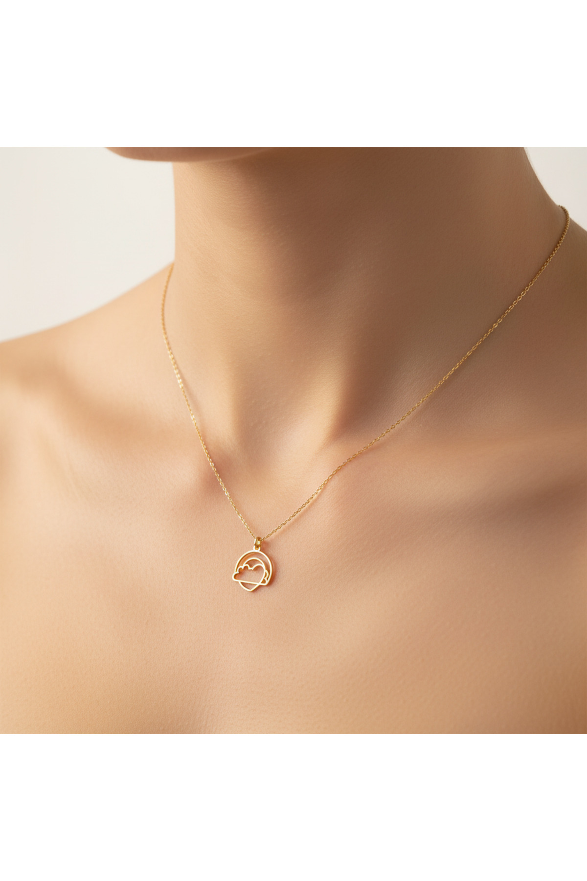 TabiTela 8 ayar altın kolye ucu bulut GM791 0.5 gr