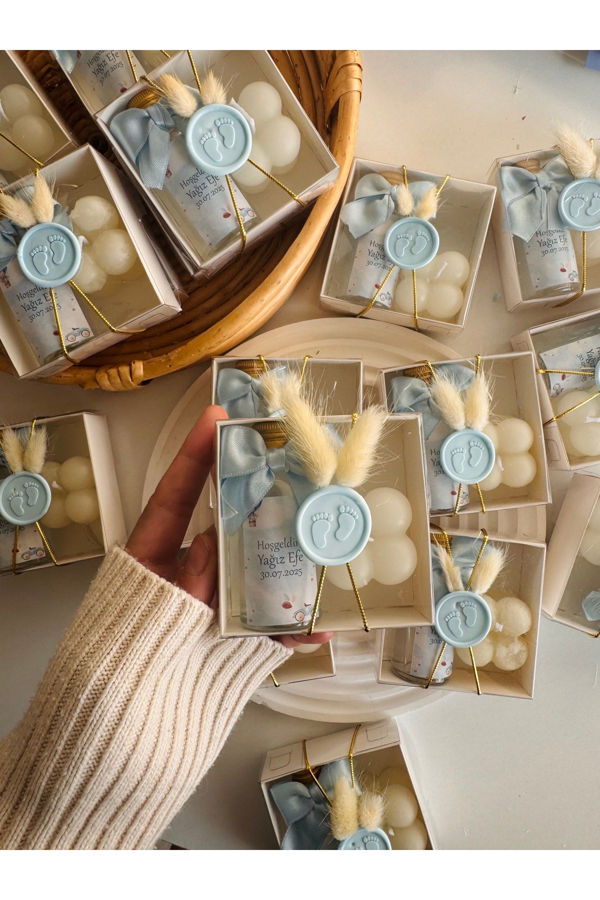 Mapel 15 adet kolonya ve bubble mum doğum günü, doğum, bebek, mevlüt, baby shower, bebek hediyeliği fotoğrafı 3 (önizleme)