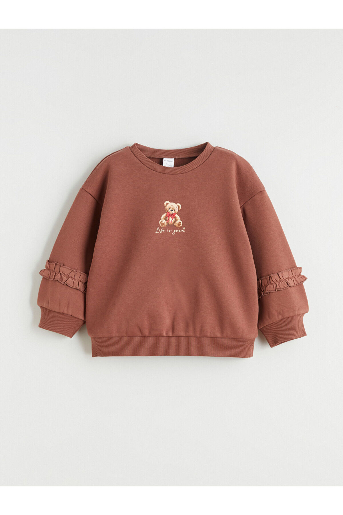 LC Waikiki Çelebi Store'dan Kaliteli Parçalar Sıfır Roba Yaka Baskılı Kız Çocuk Sweatshirt 2'li fotoğrafı 3 (önizleme)