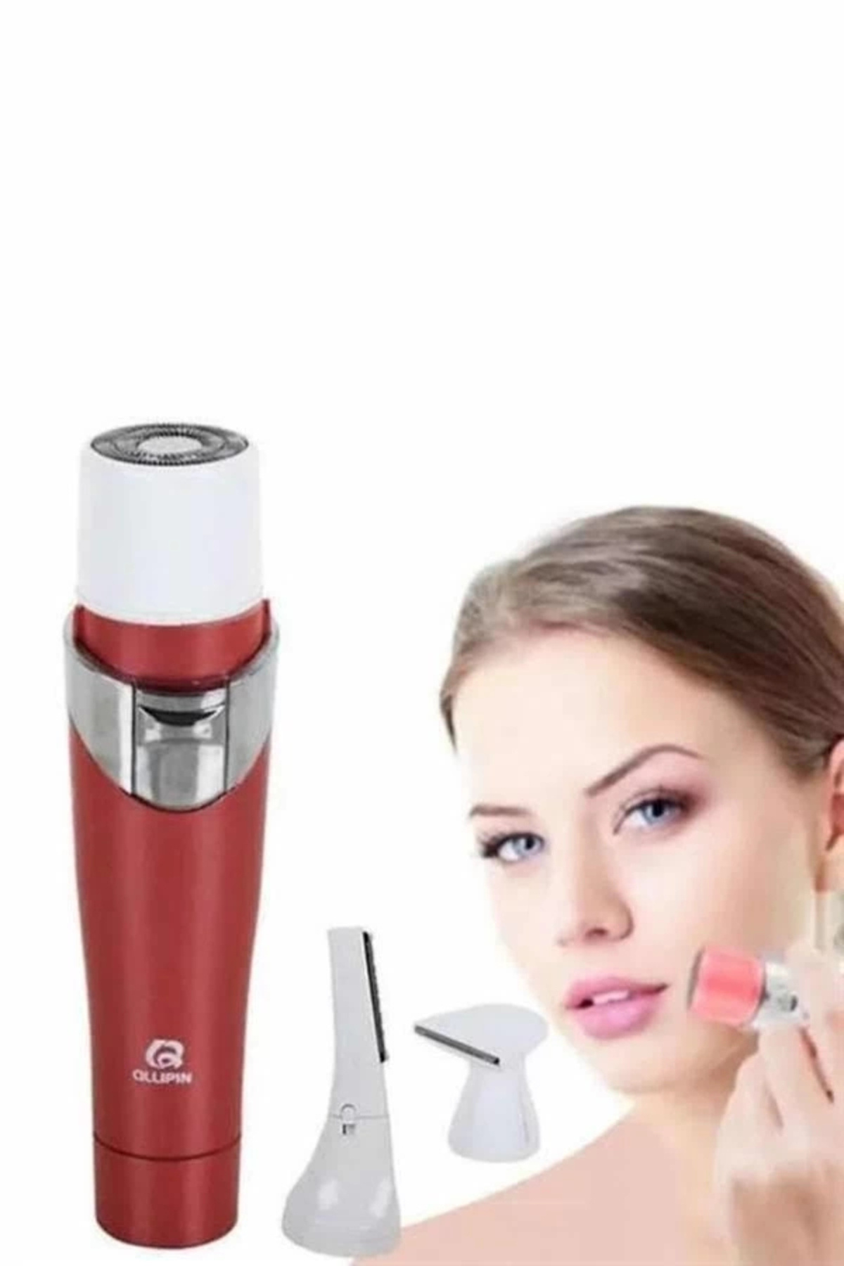 BYDNZ SHOP 3 Başlıklı Yüz Kaş Epilasyon Aleti Değiştirilebilir Başlık Hassas Ciltlere Uygun