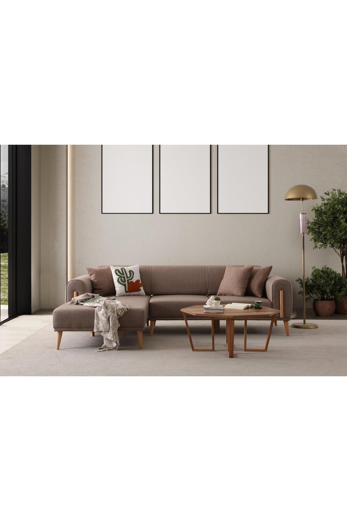 Ak sofa LEON SOL KÖŞE KAHVERENGİ