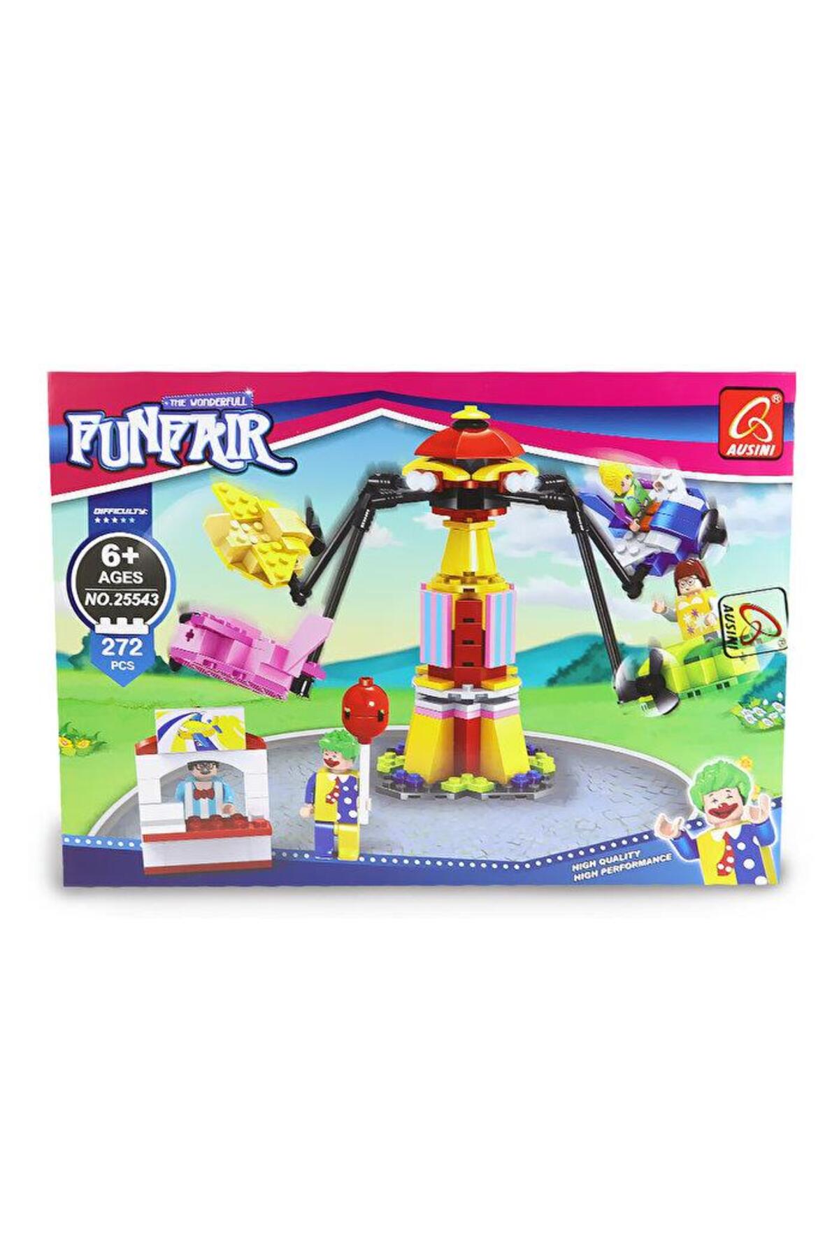 مجموعه بلوک‌های ساختمانی شهربازی فرفره رنگارنگ ۲۷۲ تکه