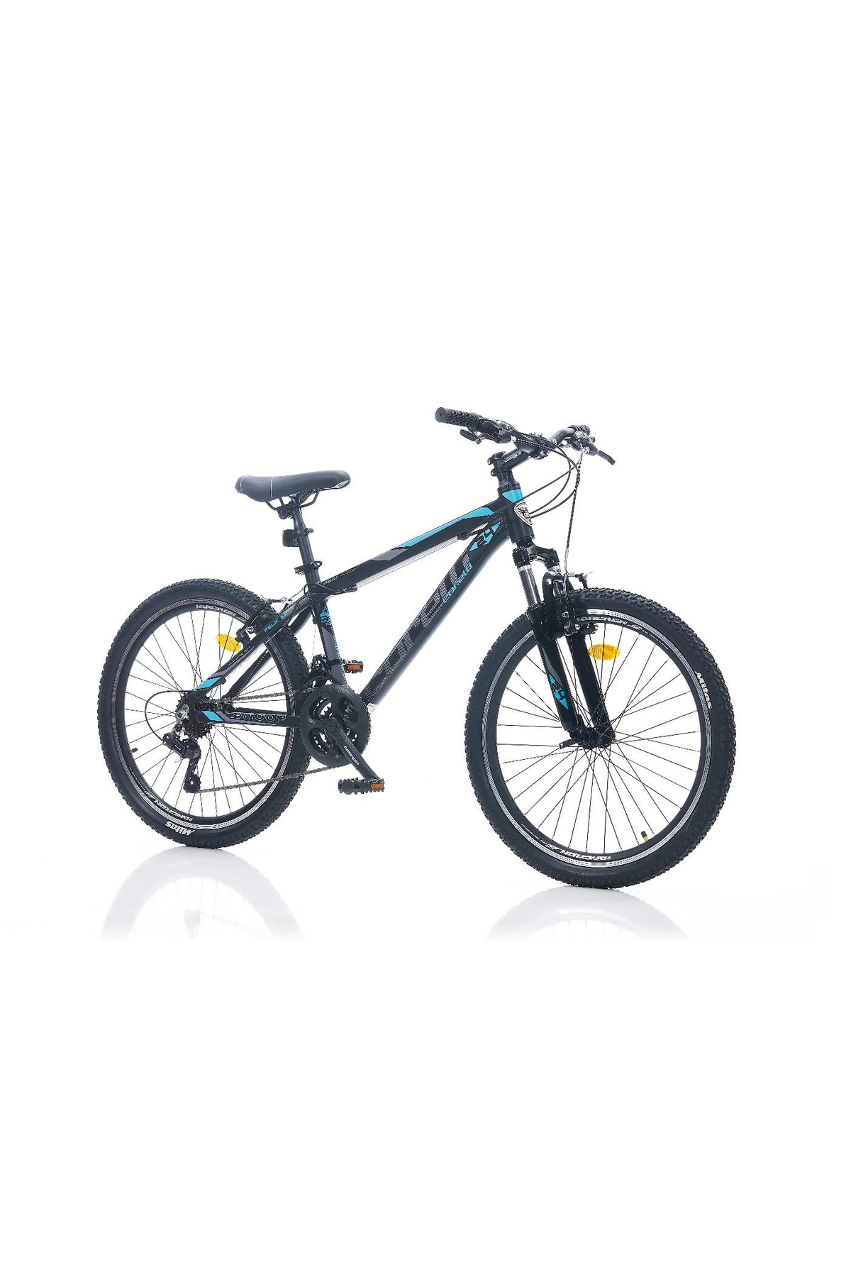 Corelli FELİX 3.2 ERKEK DAĞ BİSİKLETİ 355H V 24 JANT 21 VİTES SİYAH MAVİ TURKUAZ