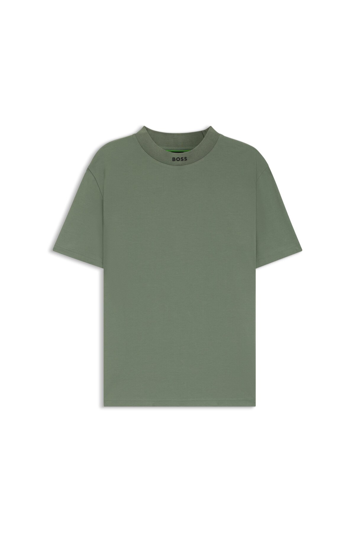 باس تی‌شرت نخی کشی و راحت با یقه لوگودار