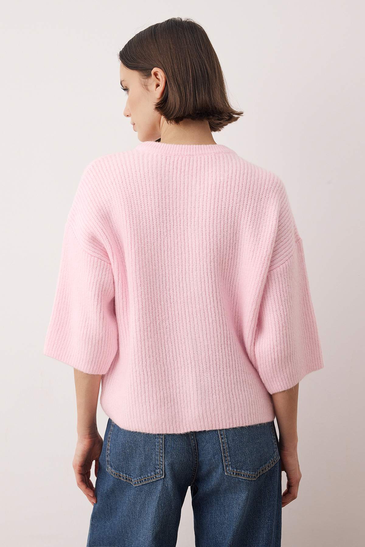 Trendyolmilla Wardrobe Essentials Pembe Yumuşak Dokulu Geniş Kalıp