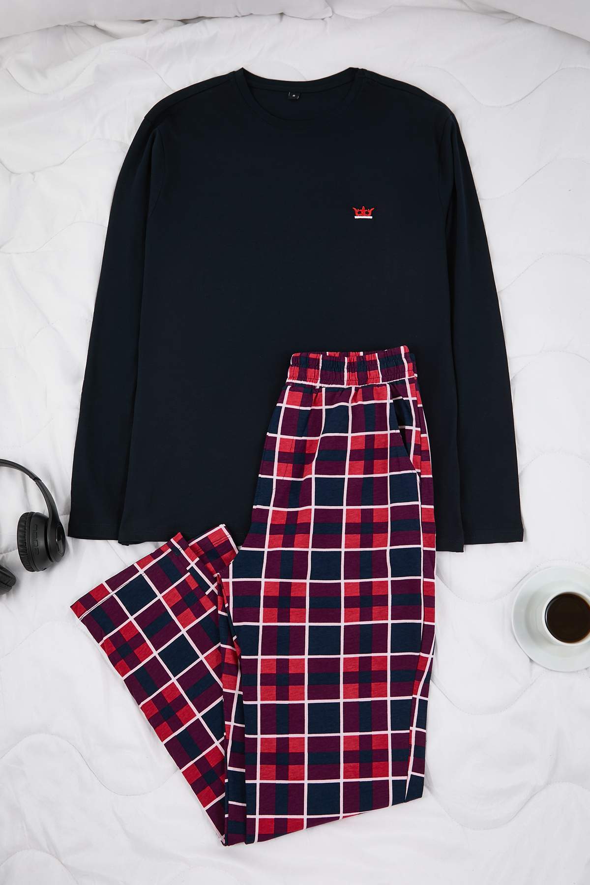 Trendyolmilla Man Lacivert*001 Regular Ekose / Kareli Homewear Pijama Takımı TMNAW26PT00055