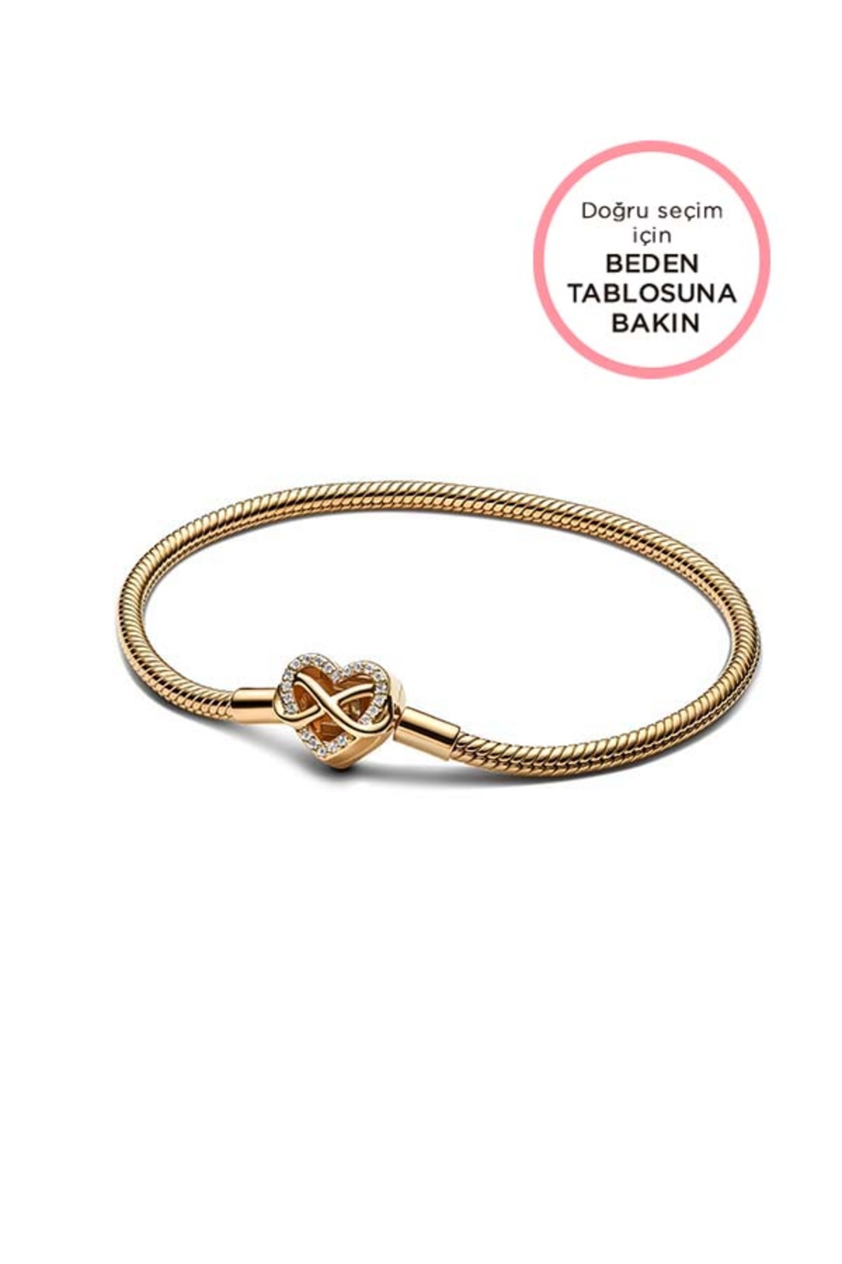 Pandora Sonsuz Kalp Klipsli Yılan Zincir Bileklik
