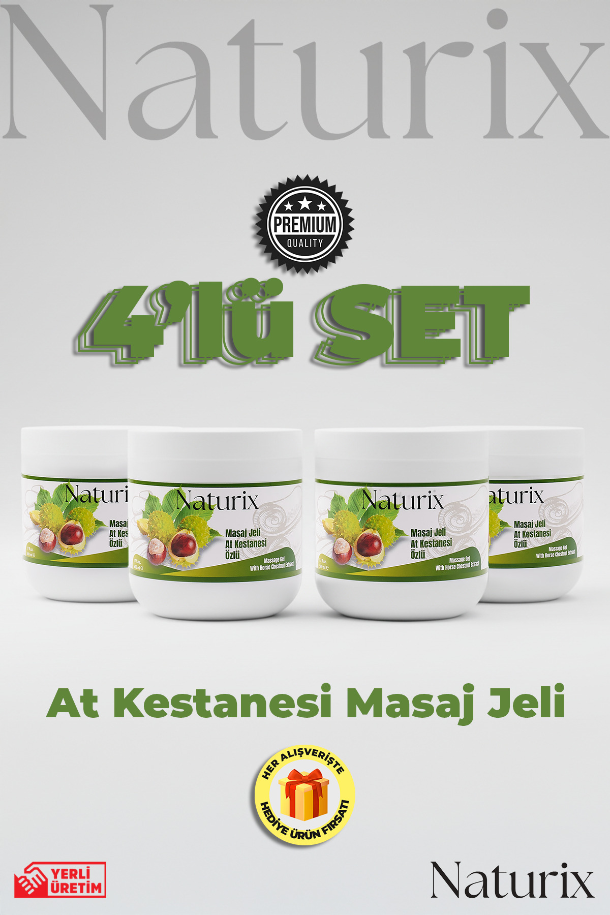 Naturix At Kestanesi Balsamı Masaj Jeli 4'lü Eko Paket - 500 ml