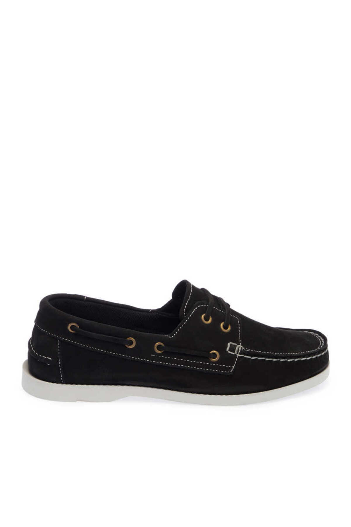 Black Genuine Nubuck Leather Men's Casual Shoes-E24I1AY56747-A64