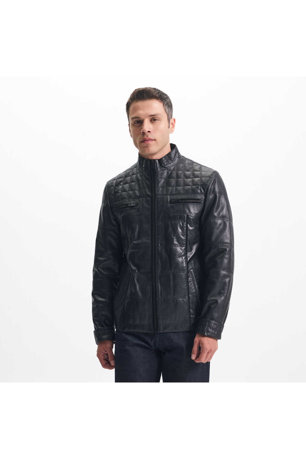 Tergan  Siyah Hakiki Deri Erkek Deri Mont - E24KDM310571-Q4O - Görsel 3