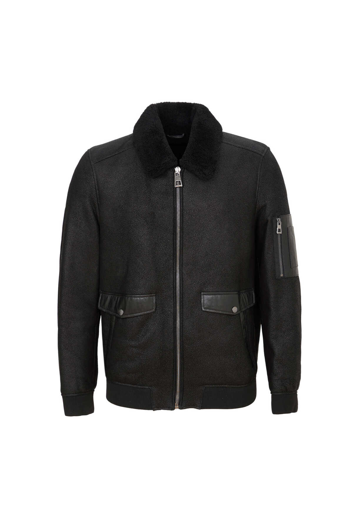 Tergan  Siyah Hakiki Deri Erkek Hakiki Deri Mont - E24KKM310597-C59