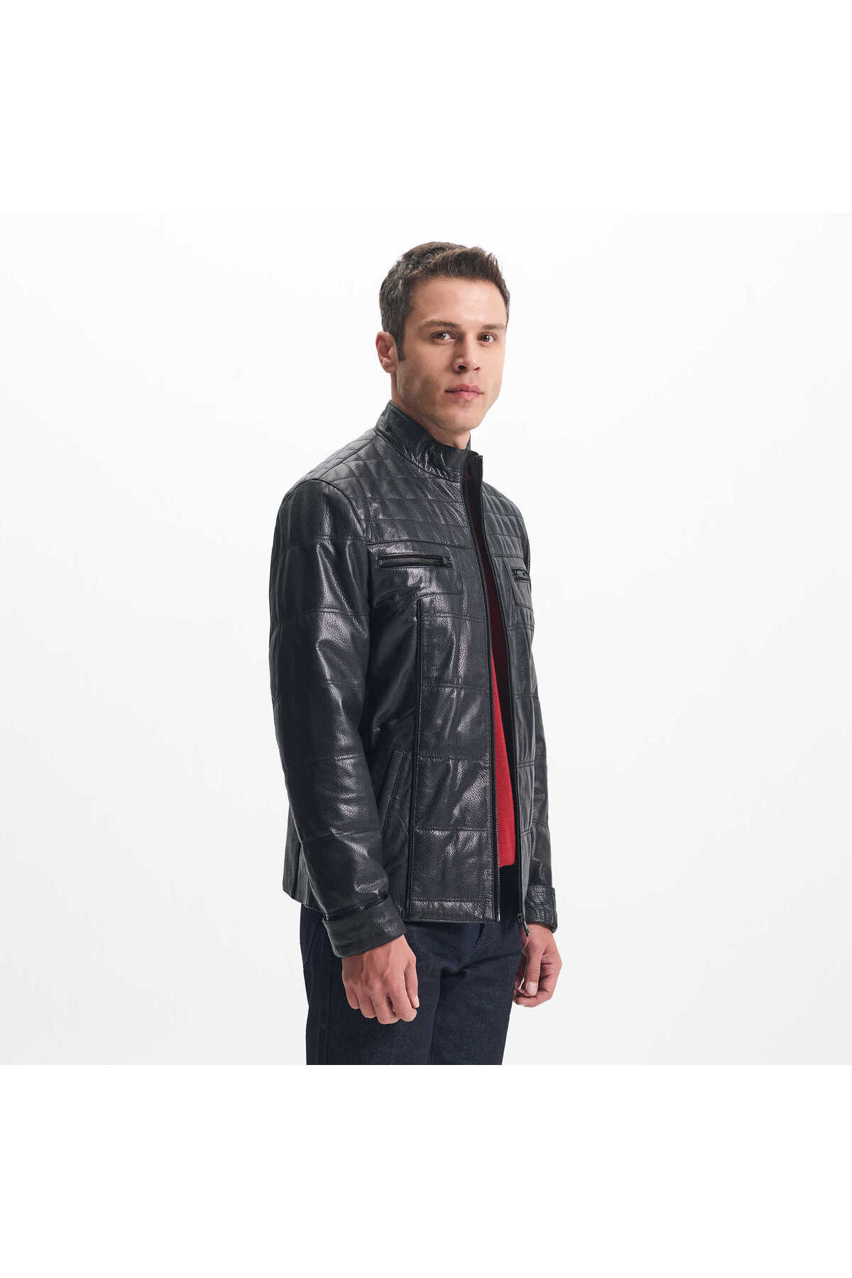 Tergan  Siyah Hakiki Deri Erkek Deri Mont - E24KDM310571-Q4O - Görsel 2