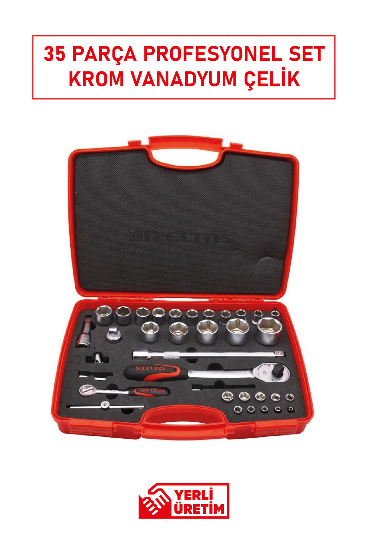 İzeltaş 1113 00 1038 1/4” - 1/2” Altı Köşe Lokma Anahtar Takımı 35