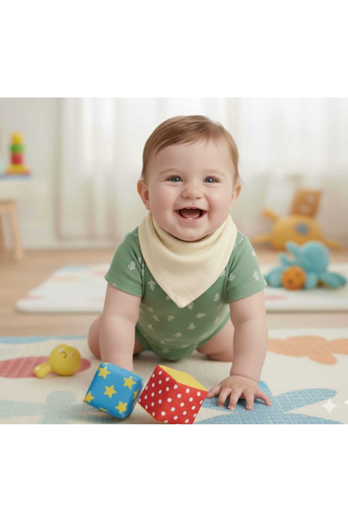 sağel %100pamuk 6adet Müslin Yakalık Mama Önlüğü Çift Katlı Iki Çıtçıtlı Türkan Kız Bebek (FULAR,SALYA) fotoğrafı 6 (önizleme)