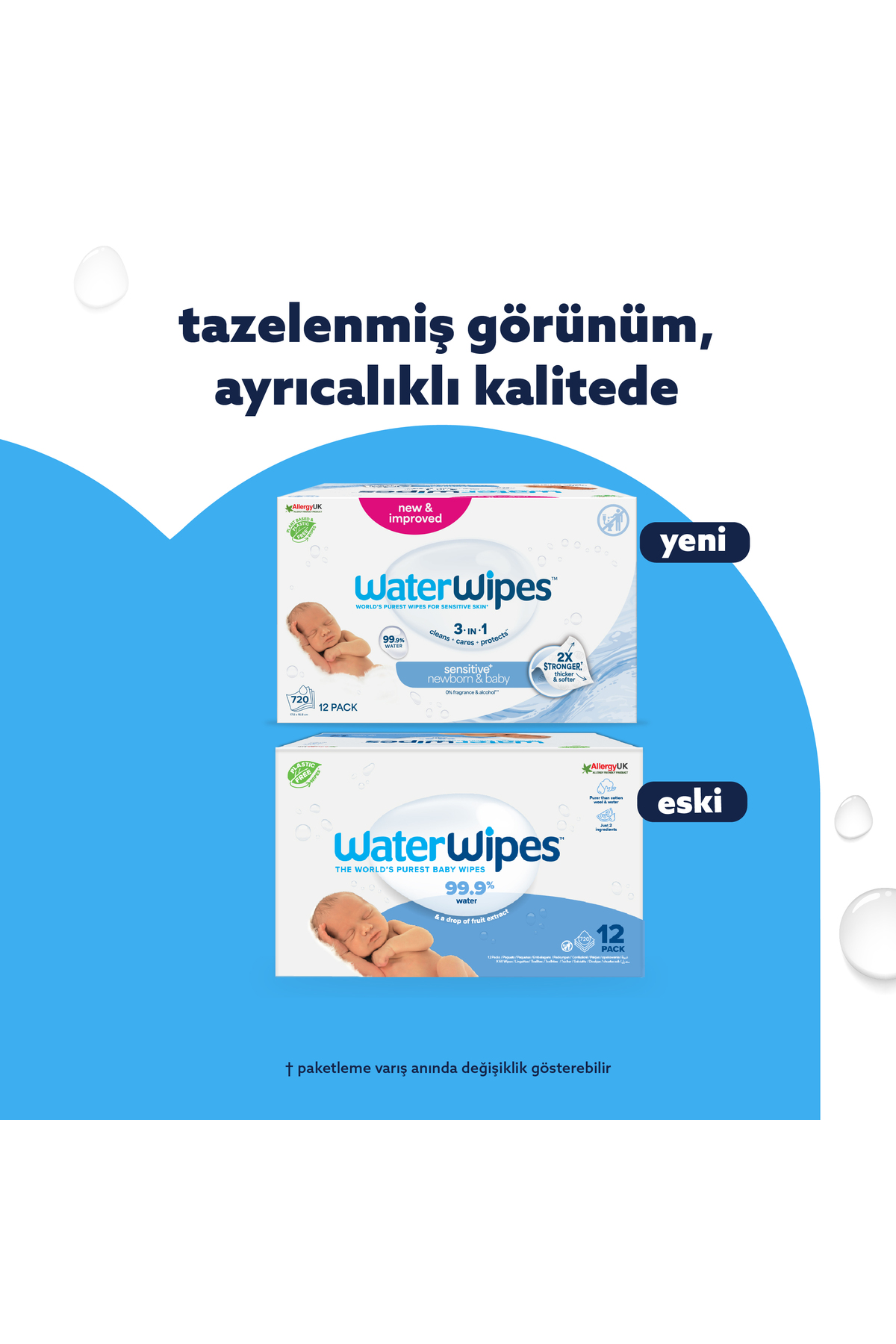 WaterWipes Bio Yenidoğan Islak Mendil 12×60 Adet (720 Yaprak) Hassas Prematüre Vegan fotoğrafı 4 (önizleme)