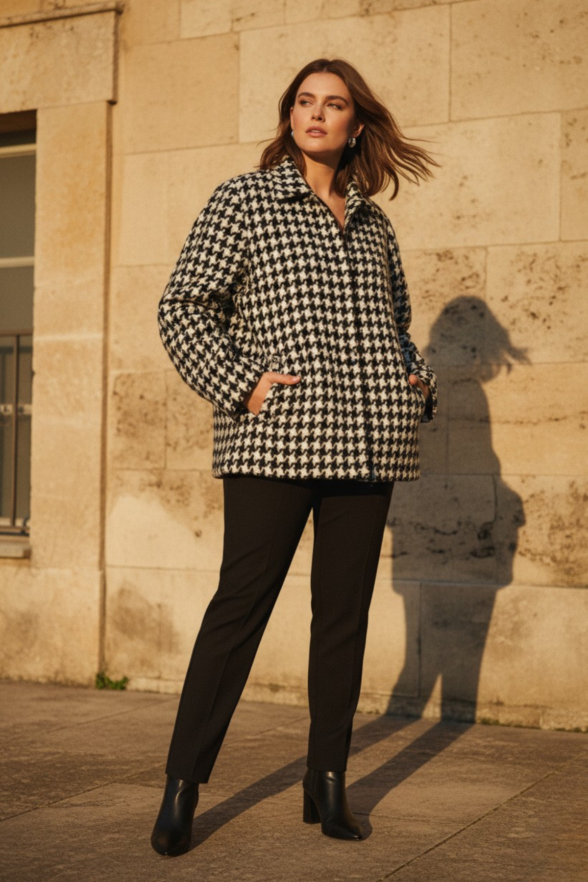 Hanezza Kaz Ayagı Desen | Kışlık Ceket