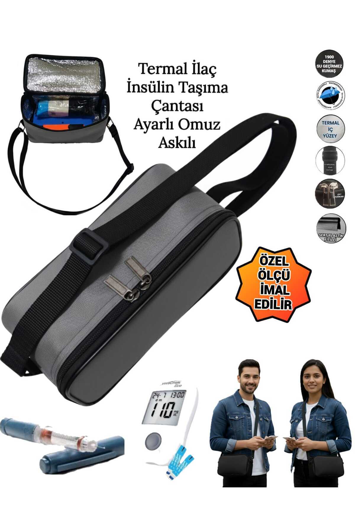 SEVBAGS İlaç İnsülin Taşıma Termal Termos Çantası Ayarlı Omuz Askılı Omuz Çantası