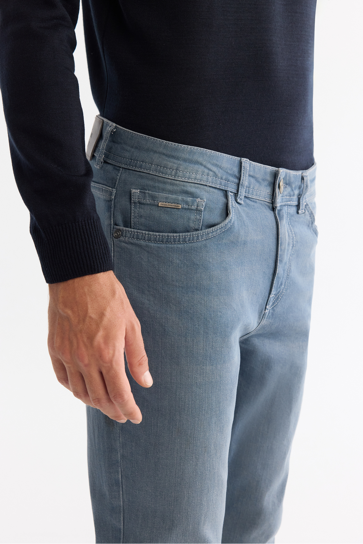 شلوار جین مردانه راسته فاق نرمال | آوا Avva A42Y3505 - تصویر 5