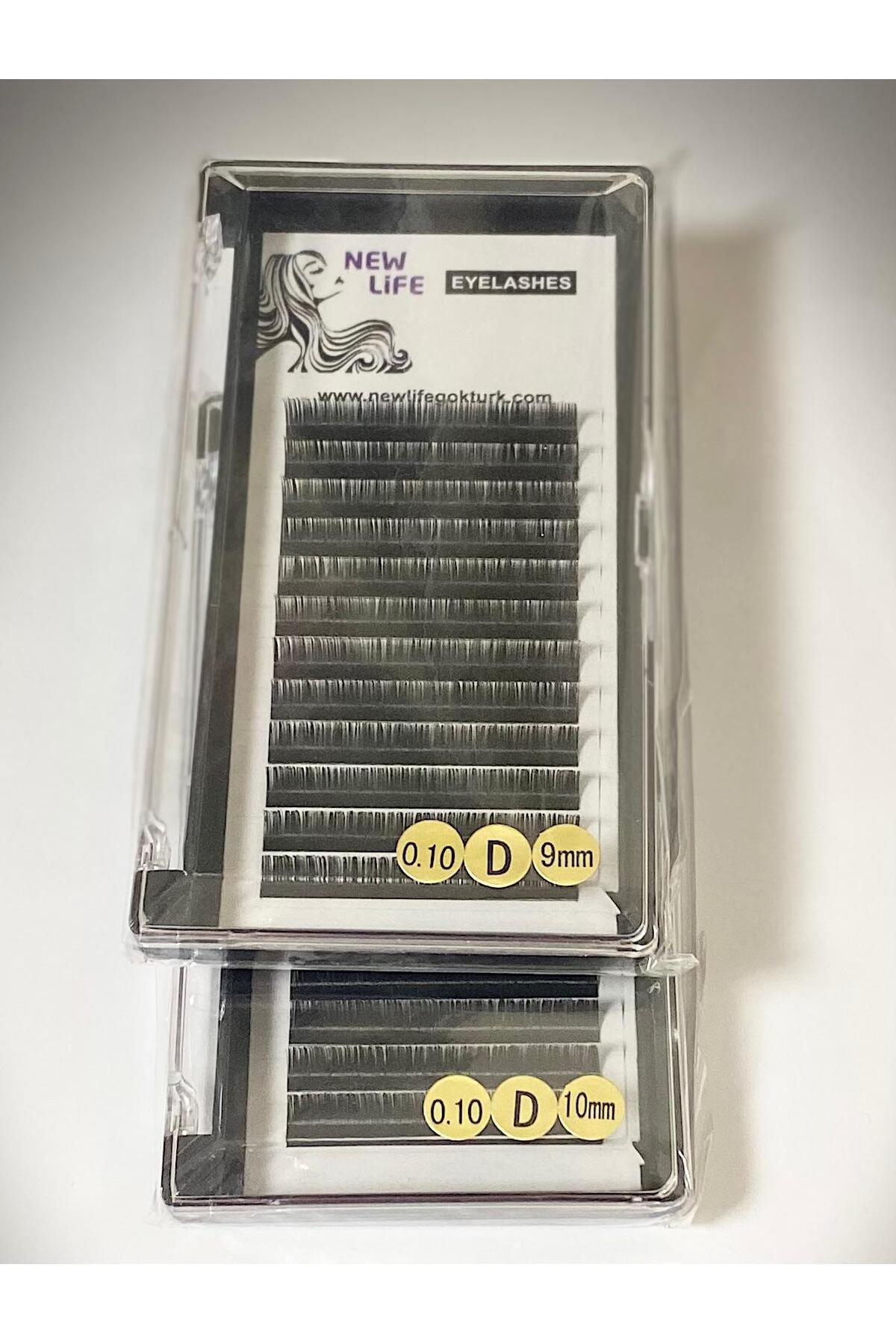 Klasik Tekli Ipek Kirpik D Kıvrım 0,10 Kalınlık 9-10mm Uzunluk (2 Adet) Hesaplı Paket — TK010D9101