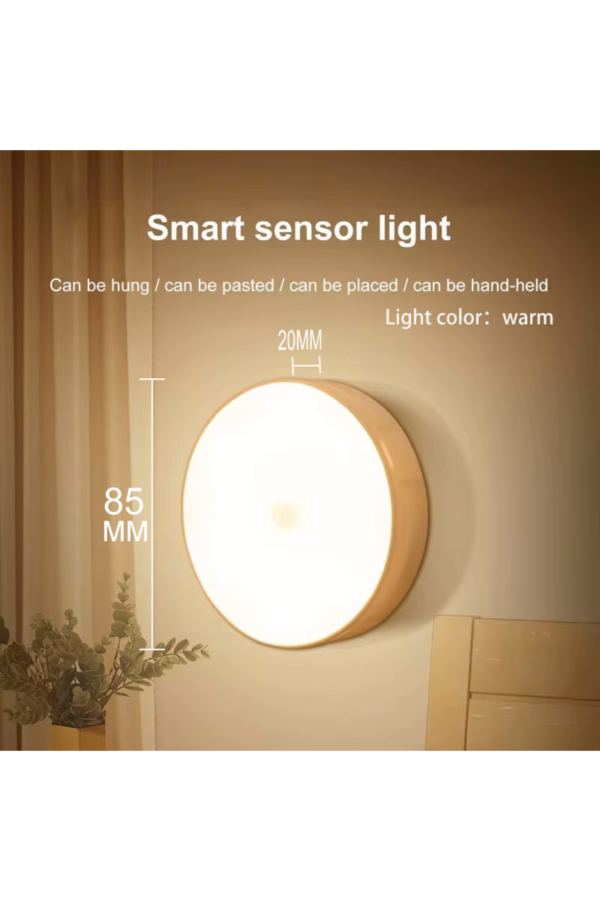 Choice مصباح ليلي ذكي LED أبيض دافئ قطعة واحدة مزود بمستشعر USB لشحن الطوارئ ...