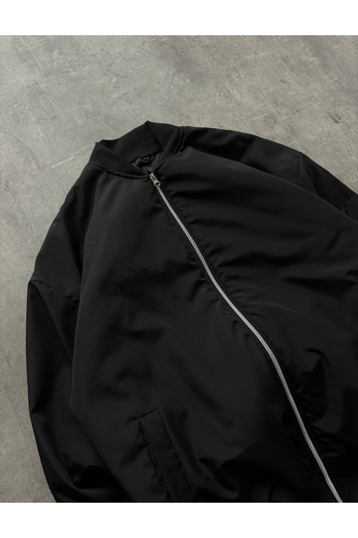 brozzi men  Unisex Siyah Bomber Ceket - Görsel 2