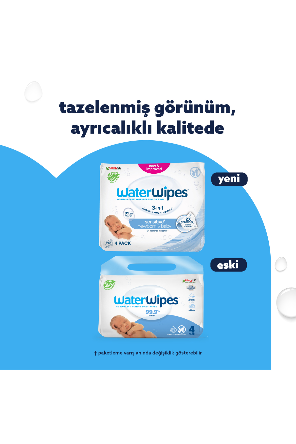 WaterWipes Bio Yenidoğan Islak Mendil 4×60 Adet (240 Yaprak) fotoğrafı 2 (önizleme)