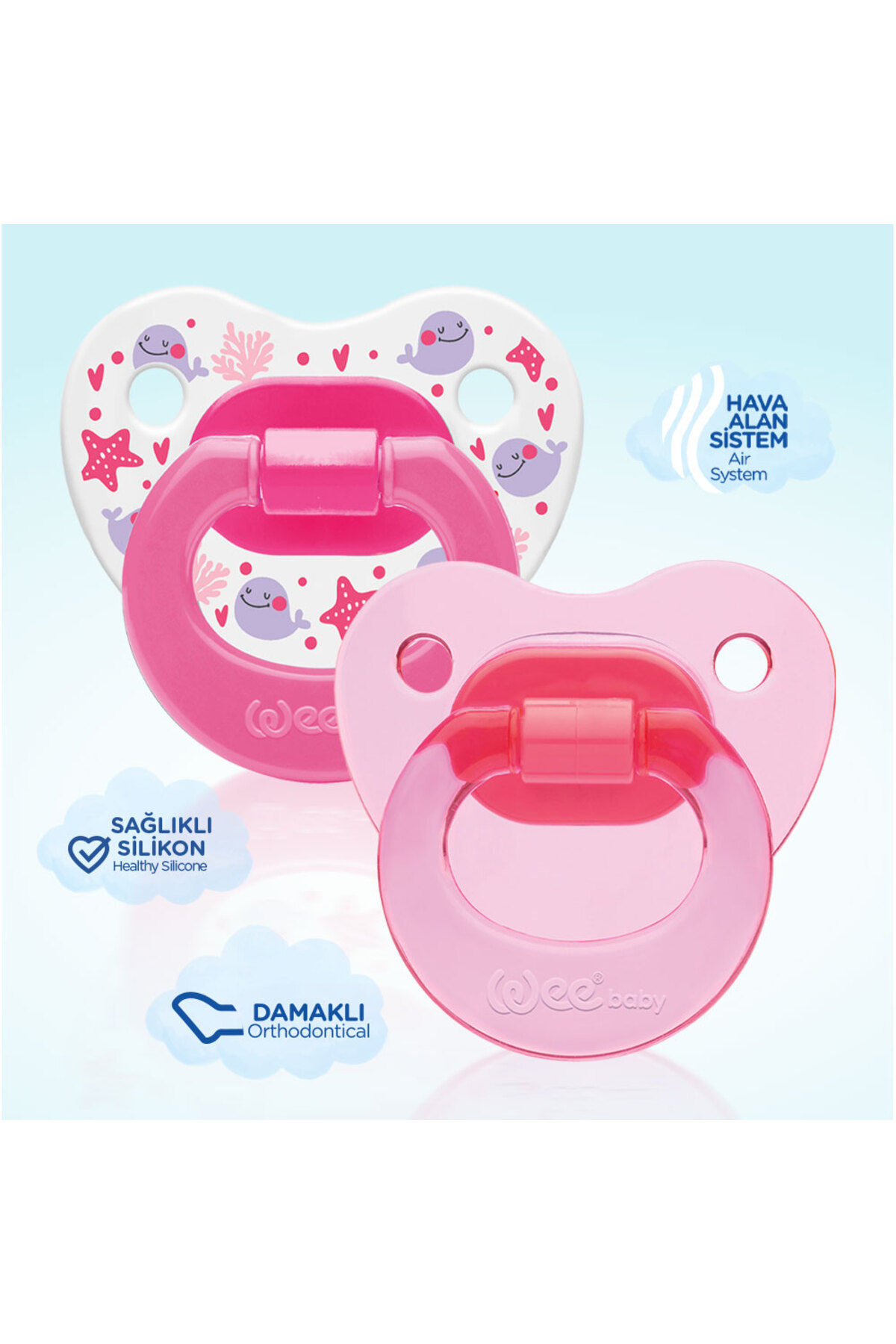 Wee Baby 2’li Damaklı Emzik No:3 - KIZ fotoğrafı 4 (önizleme)