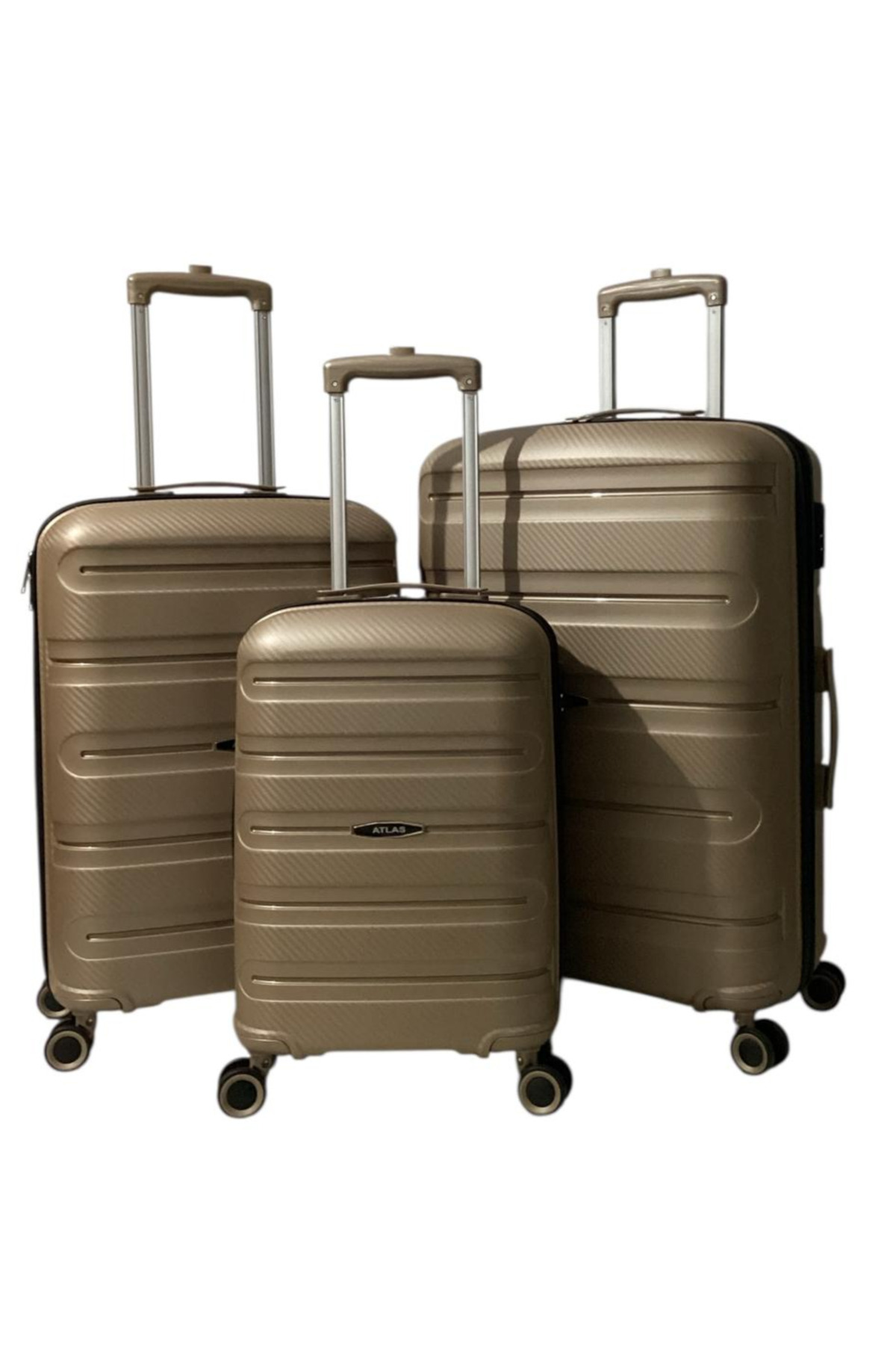 Atlas ALFA SERİSİ ☆☆☆☆☆ 5 yıldız esnek kırılmaz 3 lü valiz seti