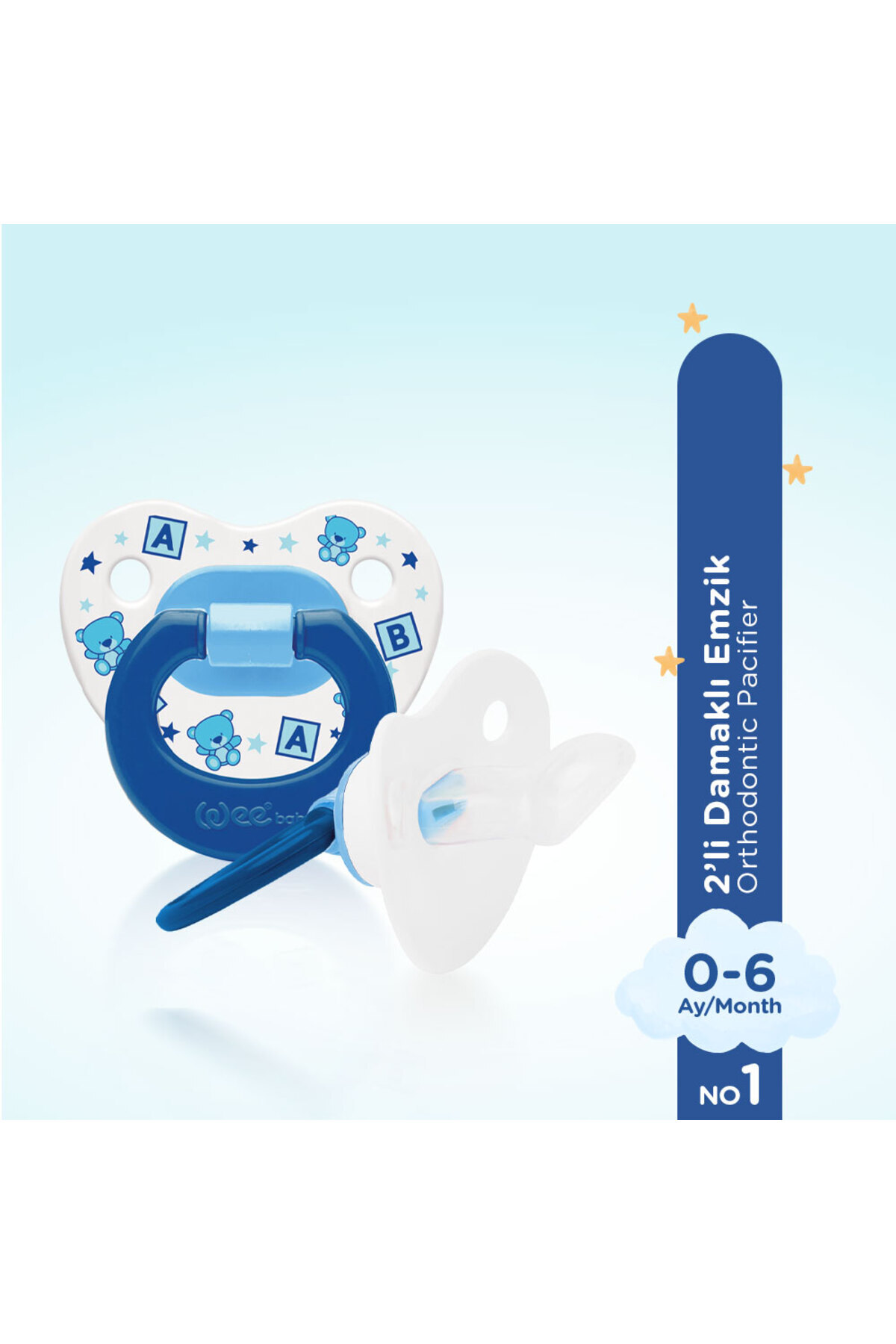 Wee Baby 2’li Damaklı Emzik No:1 - ERKEK fotoğrafı 2 (önizleme)