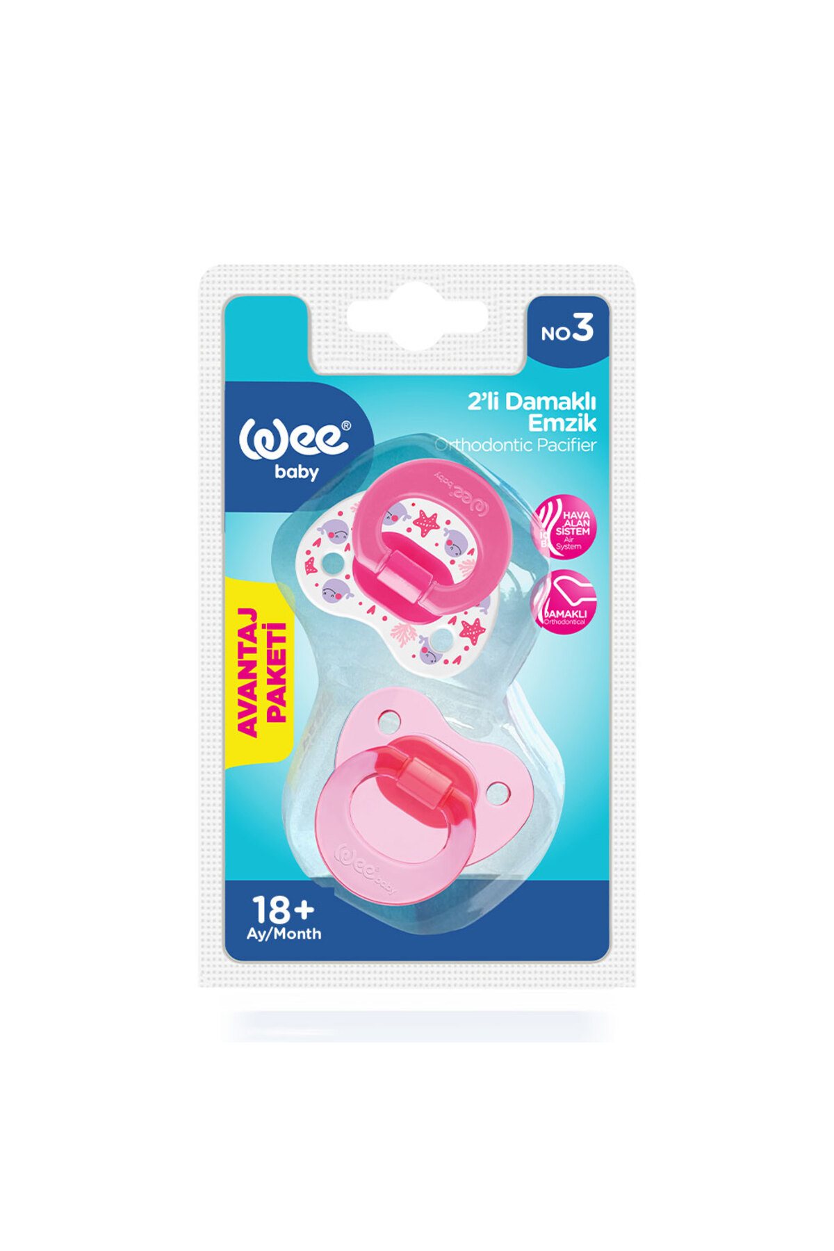 Wee Baby 2’li Damaklı Emzik No:3 - KIZ fotoğrafı 5 (önizleme)