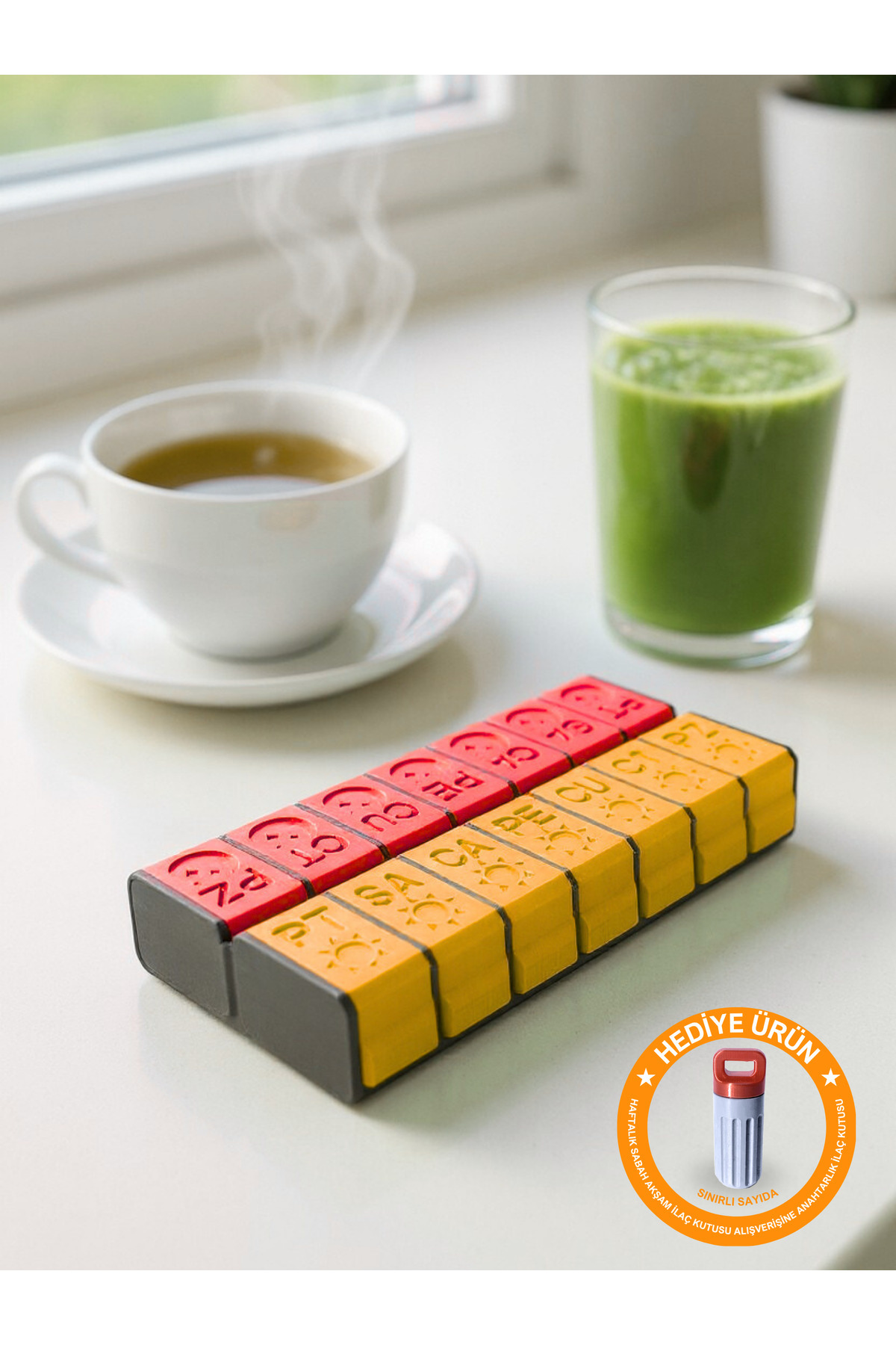 Genel Markalar Haftalık Günlük Sabah Akşam İlaç Saklama Kutusu