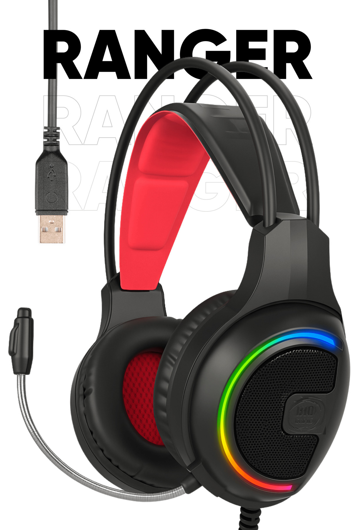 biogame Ranger 7.1 Usb Rgb Led Mikrofonlu Oyuncu Kulaklığı Gaming Kulaklık Oyuncu Kulaklığı Pc-ps3-ps4
