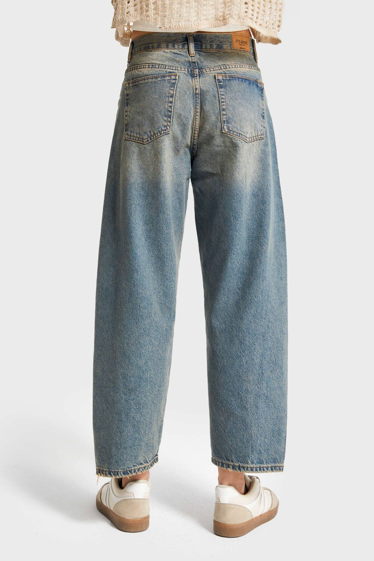 it's basic  Kadın T.Kot Rengi Venüs 2s5-65 Carrot Fit Rahat Kesim %100 Koton Denim Jean - Görsel 8