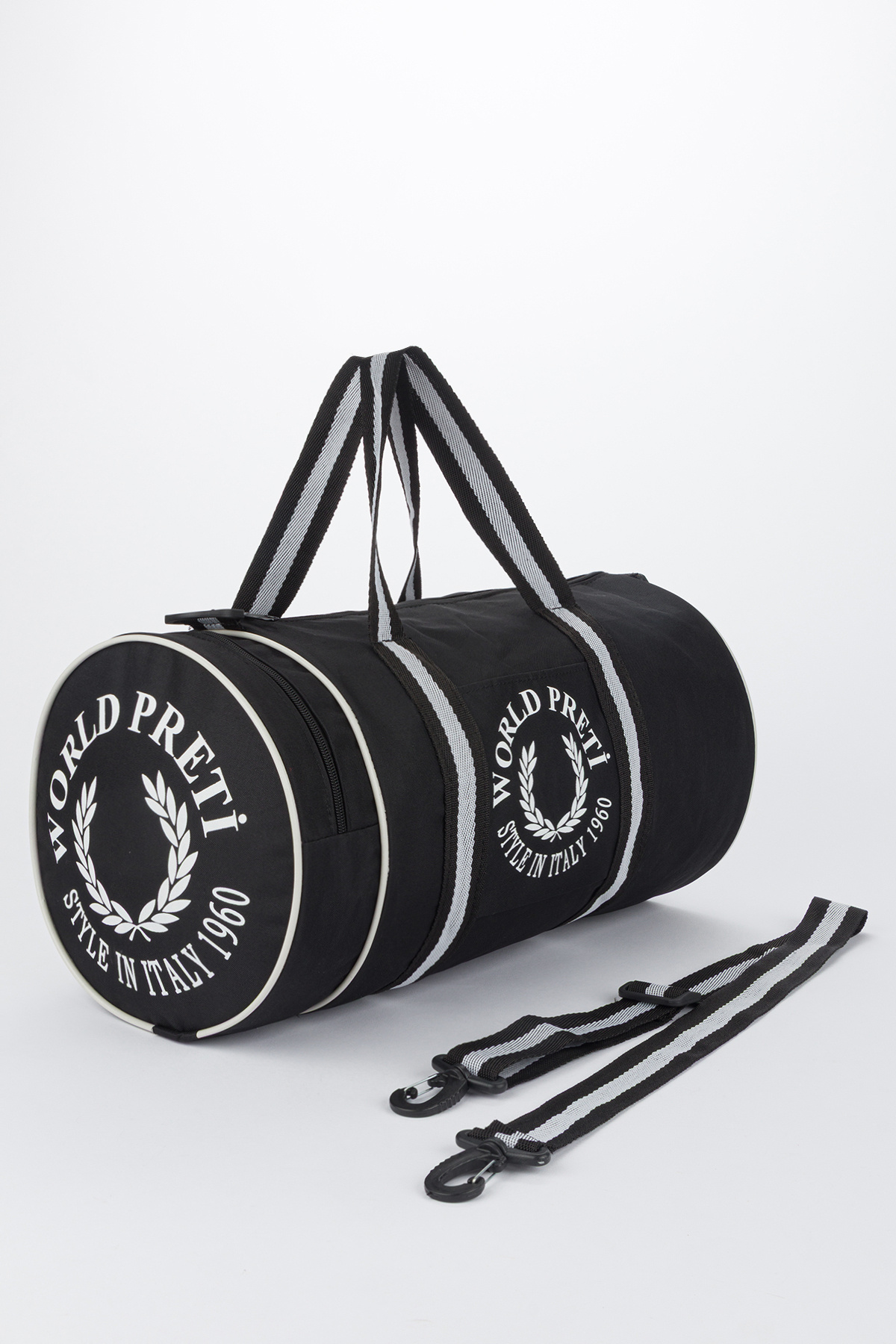 Butik  Silindir Sporcu Çantası Siyah Omuz Askılı Fitness Sp - Görsel 4