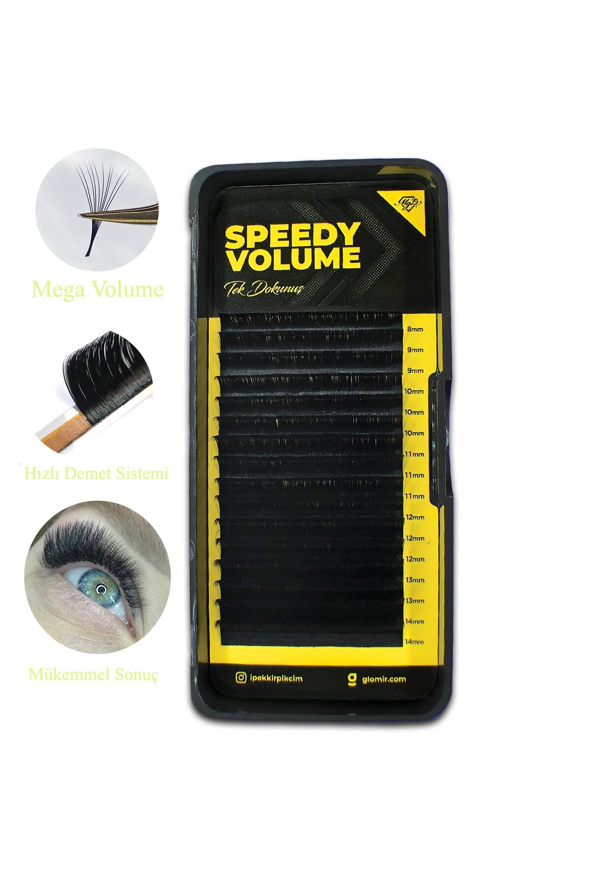 Speedy Volume Auto-Fan Kolay Volüm Easy Fan Çek Bırak İpek Kirpik CC Kıvrım 007 8/14mm Mix 16 Sıra — tekdokunuşCC007-2021 — تصویر 2 از 4