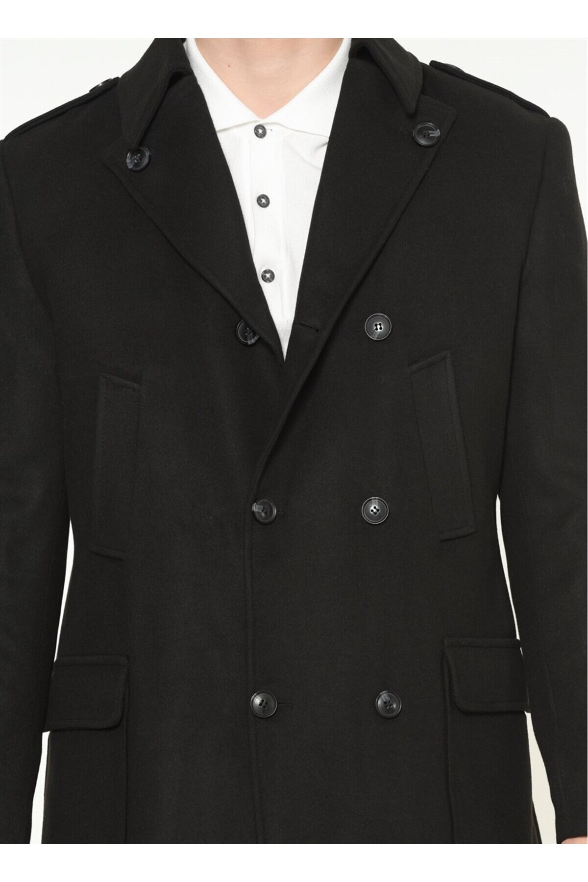 PLT8353 SLIM-FIT COAT-BLACK — مشکی 1020001P8353 — تصویر 5 از 5