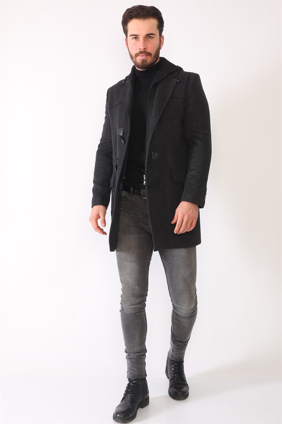 روپوش مردانه PLT8373 DEWBERRY - ANTHRACITE — خاکستری PLT8373 DEWBERRY OVERCOAT — تصویر 5 از 8